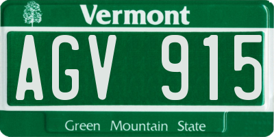 VT license plate AGV915
