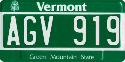 VT license plate AGV919