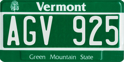 VT license plate AGV925