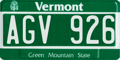 VT license plate AGV926