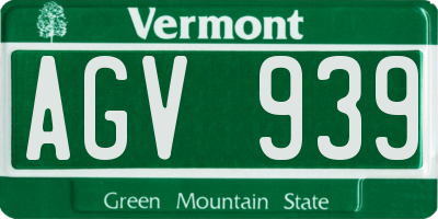 VT license plate AGV939