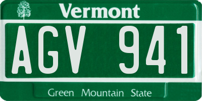 VT license plate AGV941