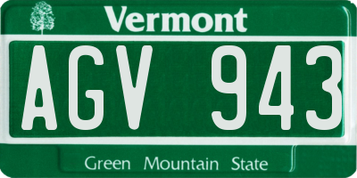 VT license plate AGV943