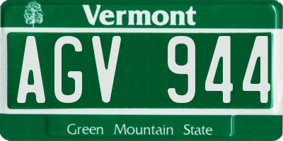 VT license plate AGV944