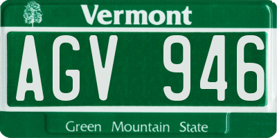 VT license plate AGV946