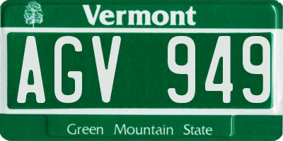 VT license plate AGV949