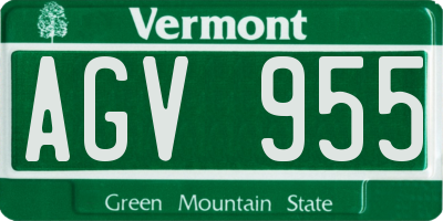 VT license plate AGV955
