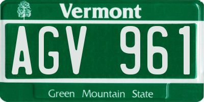 VT license plate AGV961
