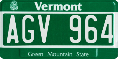 VT license plate AGV964