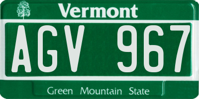 VT license plate AGV967