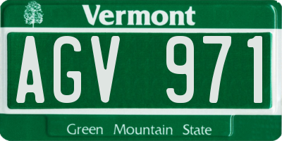 VT license plate AGV971