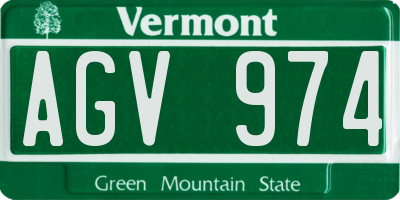 VT license plate AGV974