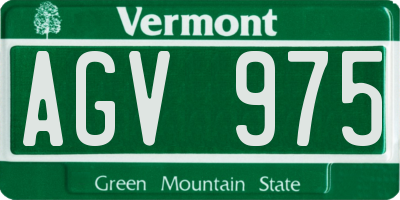 VT license plate AGV975