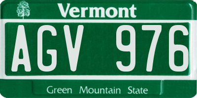 VT license plate AGV976