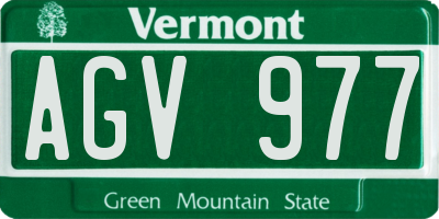 VT license plate AGV977