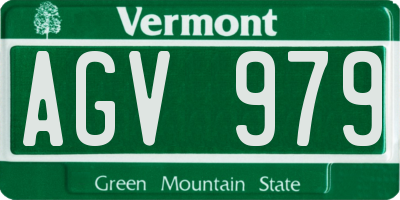 VT license plate AGV979