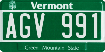 VT license plate AGV991