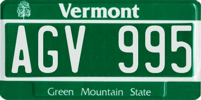 VT license plate AGV995