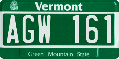 VT license plate AGW161