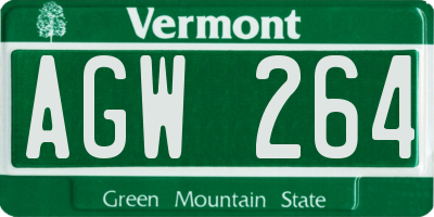 VT license plate AGW264