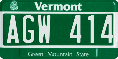 VT license plate AGW414