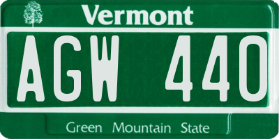 VT license plate AGW440