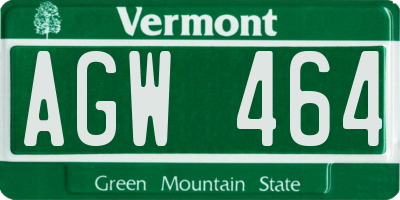 VT license plate AGW464