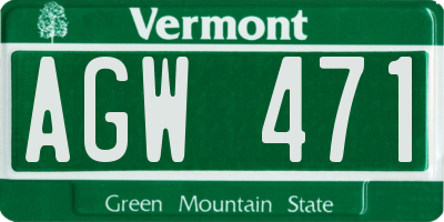 VT license plate AGW471