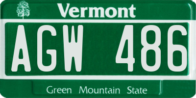 VT license plate AGW486