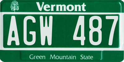 VT license plate AGW487