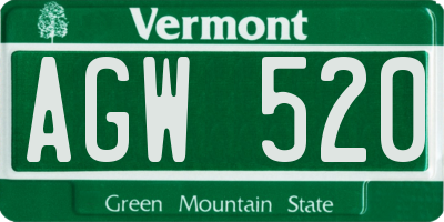 VT license plate AGW520