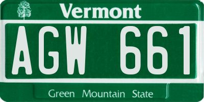 VT license plate AGW661