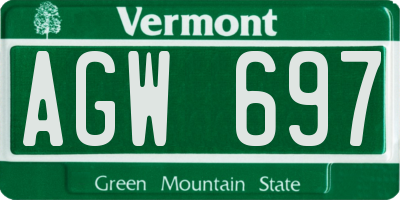 VT license plate AGW697