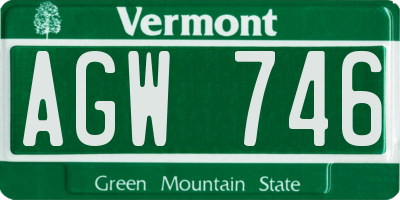 VT license plate AGW746