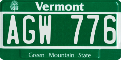 VT license plate AGW776