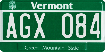 VT license plate AGX084