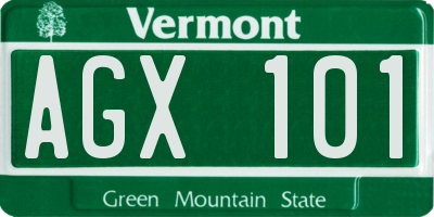 VT license plate AGX101