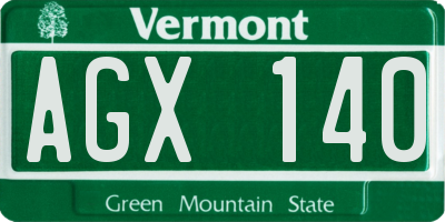 VT license plate AGX140