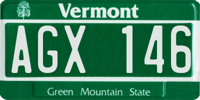 VT license plate AGX146