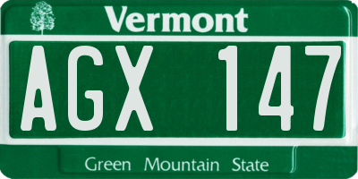VT license plate AGX147