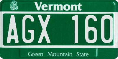 VT license plate AGX160