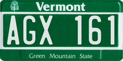 VT license plate AGX161