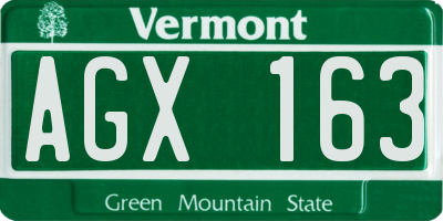 VT license plate AGX163
