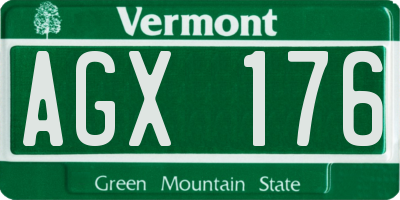 VT license plate AGX176