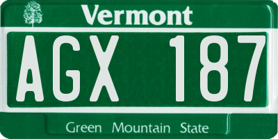VT license plate AGX187