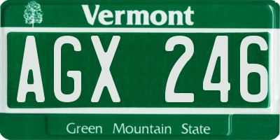 VT license plate AGX246