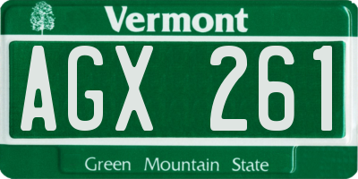 VT license plate AGX261