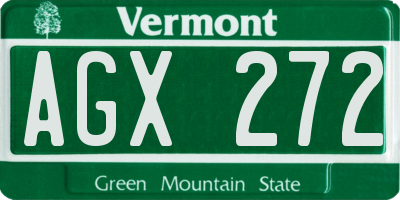 VT license plate AGX272