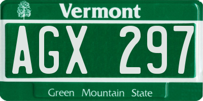 VT license plate AGX297