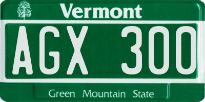 VT license plate AGX300